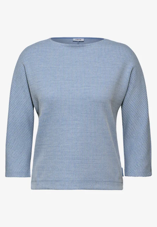 Kurzes Melange Shirt light blue melange