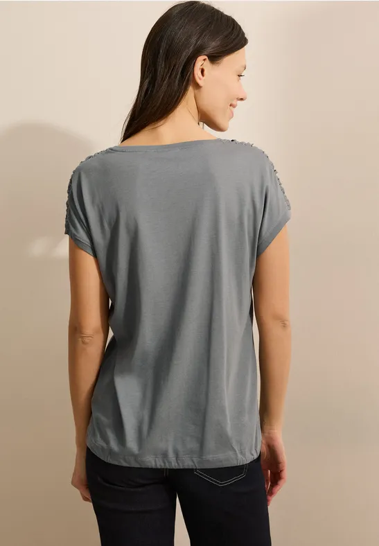 T-Shirt mit Raffung graphite light grey
