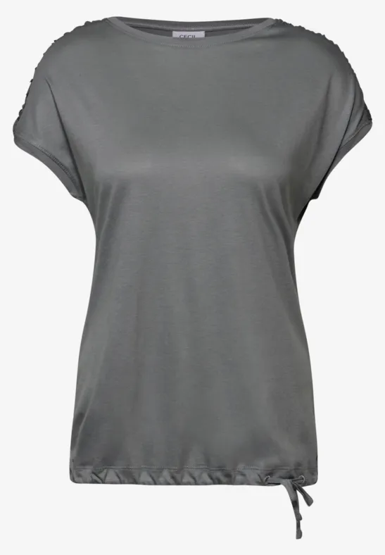 T-Shirt mit Raffung graphite light grey