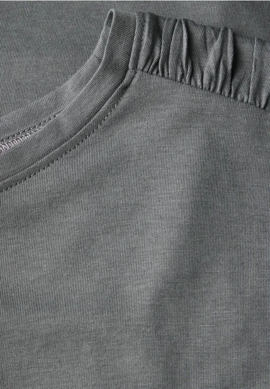 T-Shirt mit Raffung graphite light grey