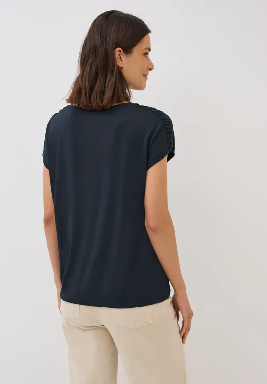 T-Shirt mit Raffung universal blue