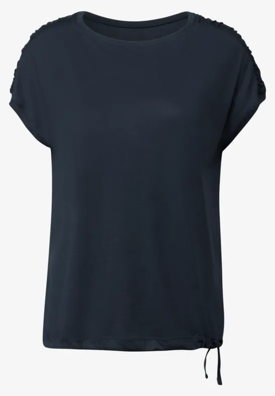 T-Shirt mit Raffung universal blue