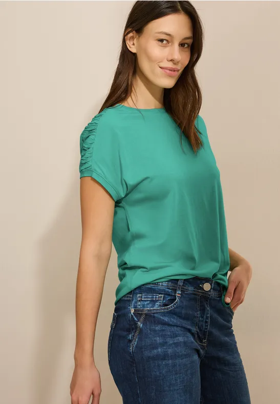 T-shirt avec fronces agave green