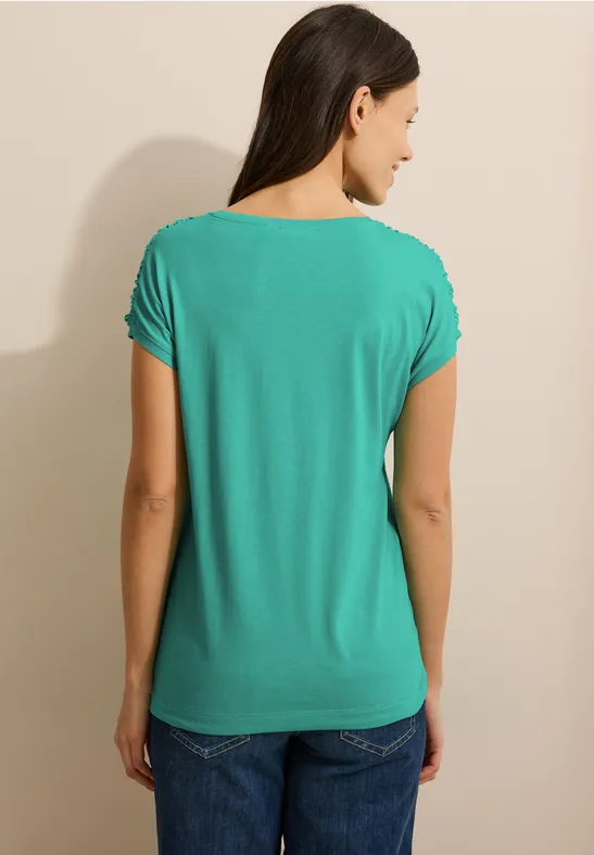 T-shirt avec fronces agave green