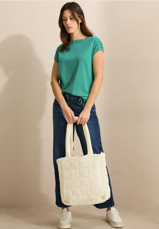 T-shirt avec fronces agave green