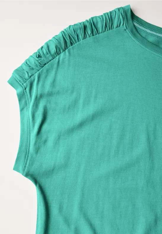 T-shirt avec fronces agave green