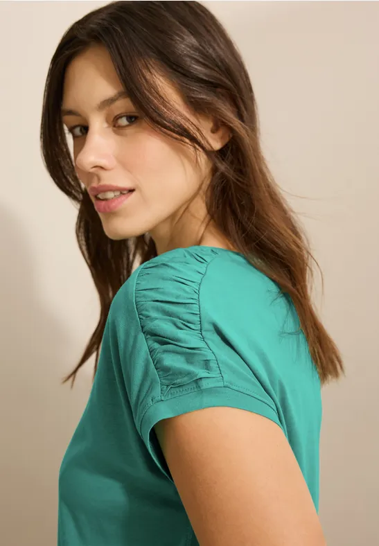 T-shirt avec fronces agave green