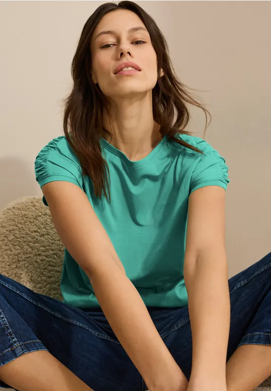 T-shirt avec fronces agave green