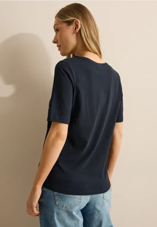 Basic V-Neck T-Shirt universal blue