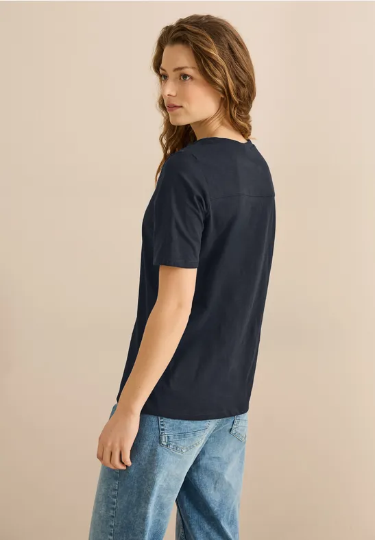 Shirt in tuniek-look universal blue