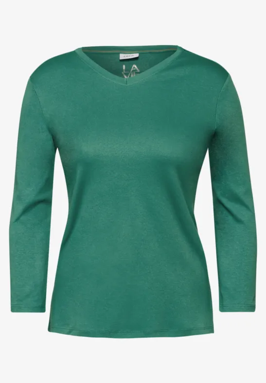 Basic V-Neck Shirt sea green