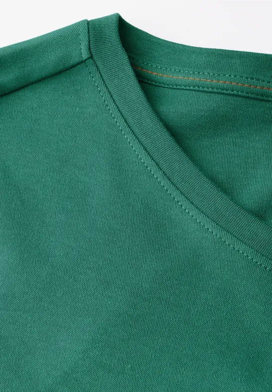 Basic V-Neck Shirt sea green