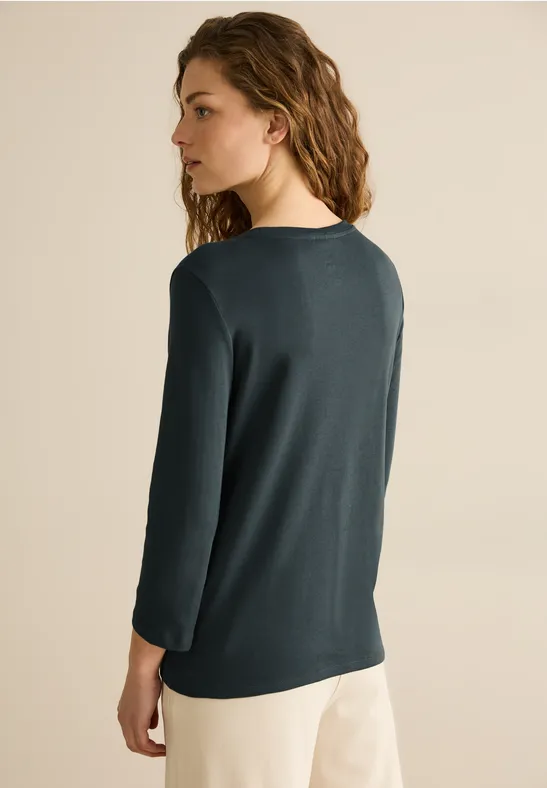 Chemise basique à col en V slate khaki