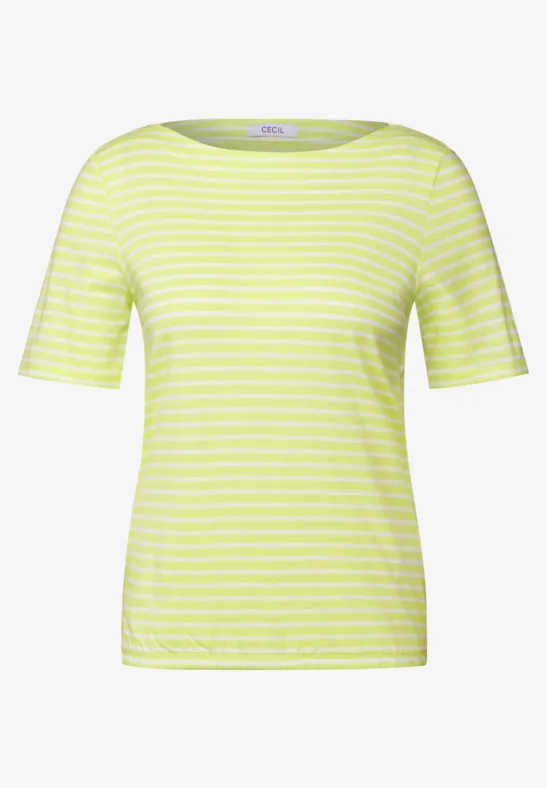 Basic Kurzarmshirt light lemon