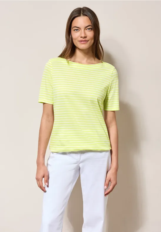 Basic Kurzarmshirt light lemon