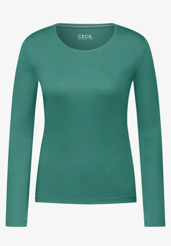 Basic Shirt in Unifarbe sea green