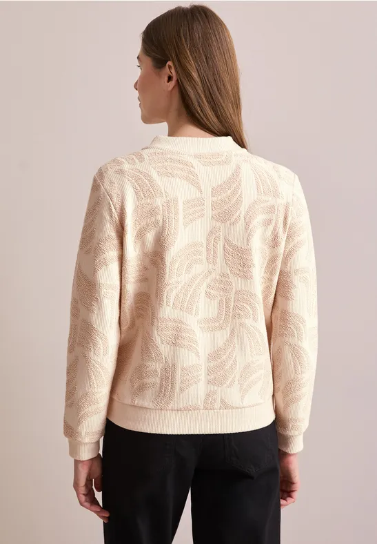 Jacquard Jacke pearl beige
