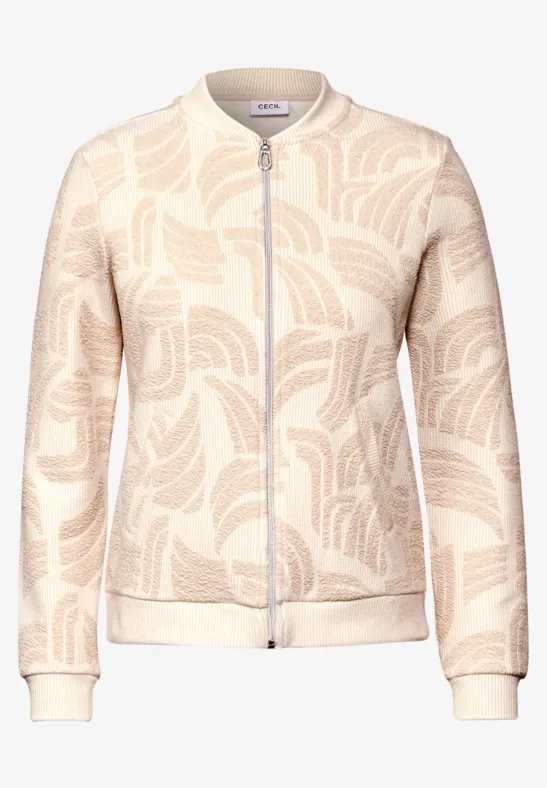 Jacquard Jacke pearl beige
