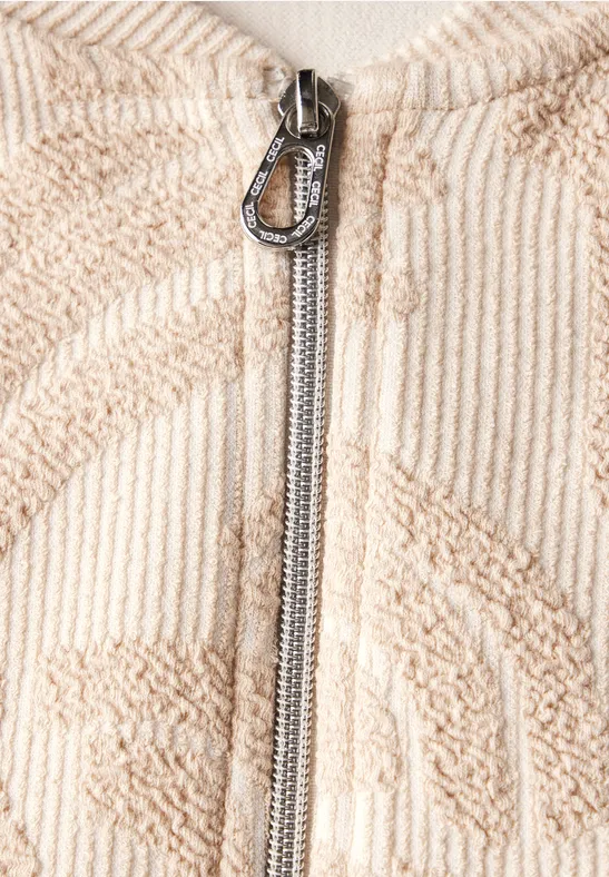 Jacquard Jacke pearl beige