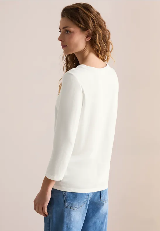Shirt mit Schimmer-Print vanilla white