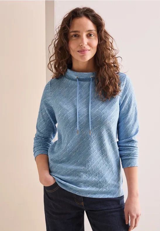 T-shirt à structure diagonale fresh light blue