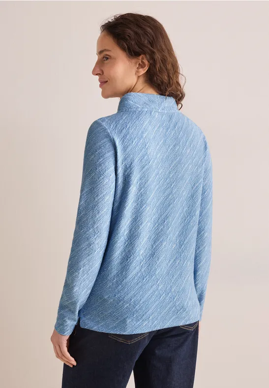 T-shirt à structure diagonale fresh light blue