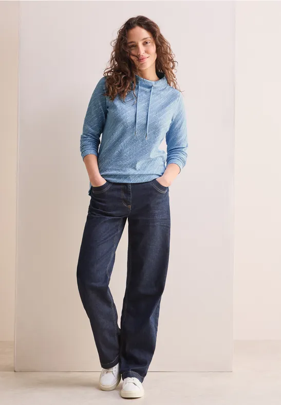T-shirt à structure diagonale fresh light blue
