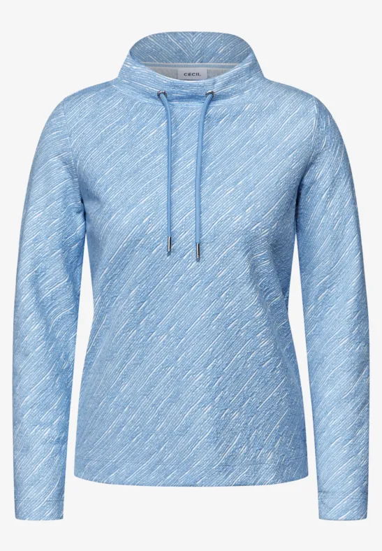 T-shirt à structure diagonale fresh light blue