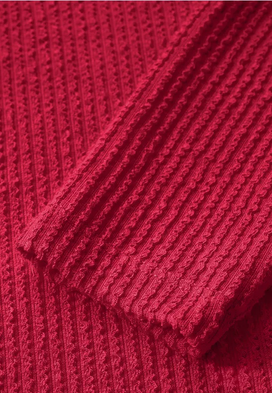 T-shirt à motifs structurés granita red