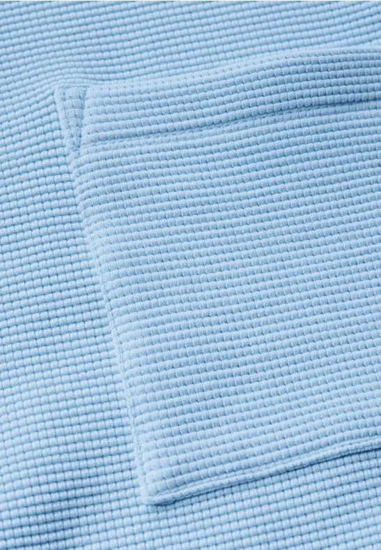 Kurzes Strukturshirt fresh light blue