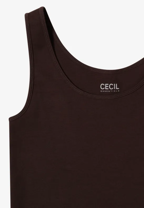 Basic Top in Unifarbe tartufo brown