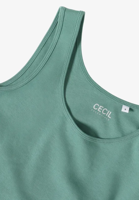 Top basique en couleur unie jewel green