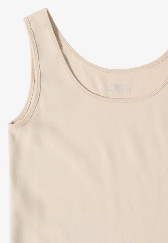 Basic Top in Unifarbe oat milk beige