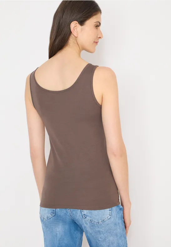 Basic Top aus reiner Baumwolle urban taupe