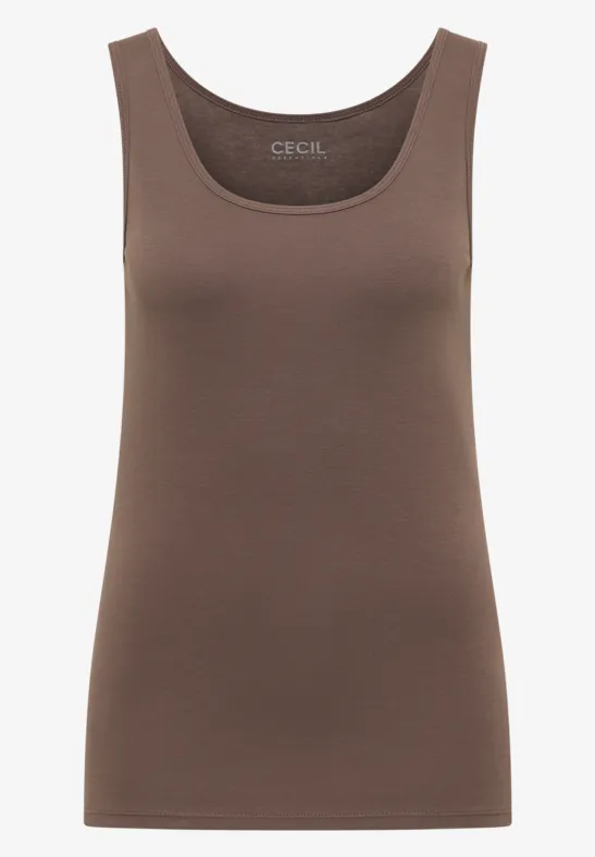 Basic Top aus reiner Baumwolle urban taupe