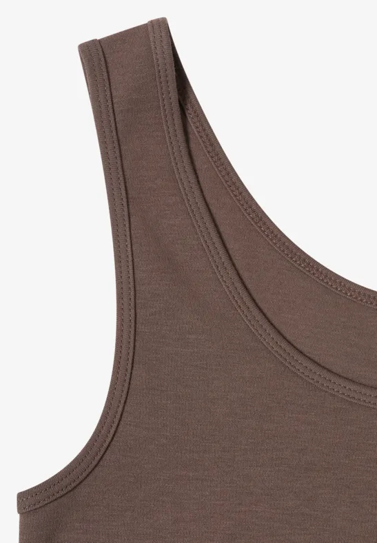 Basic Top aus reiner Baumwolle urban taupe