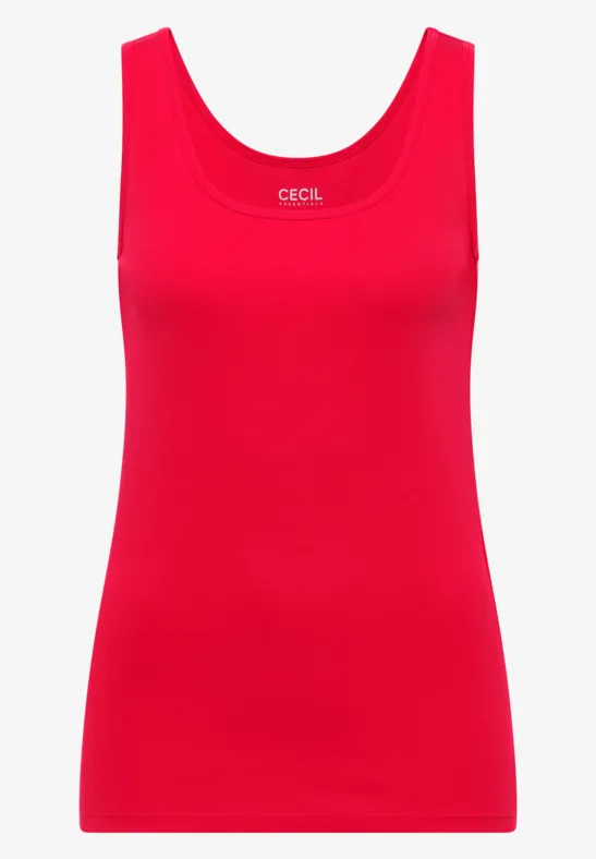 Rotes ärmelloses Damen-Top mit Rundhalsausschnitt von CECIL.