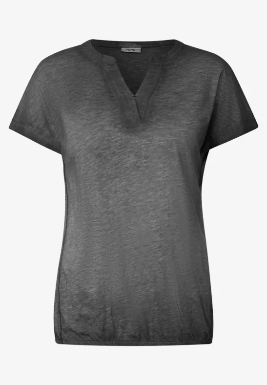 T-Shirt in Washed-Optik Black