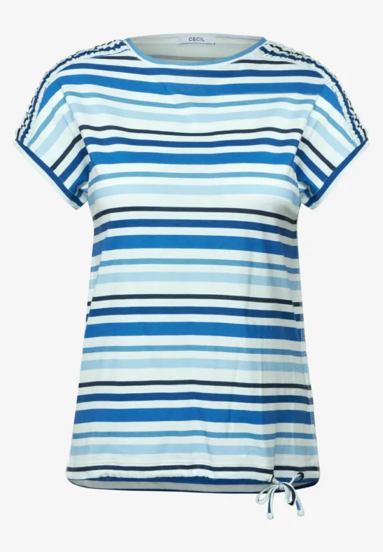 Streifen-Shirt mit Raffung universal blue