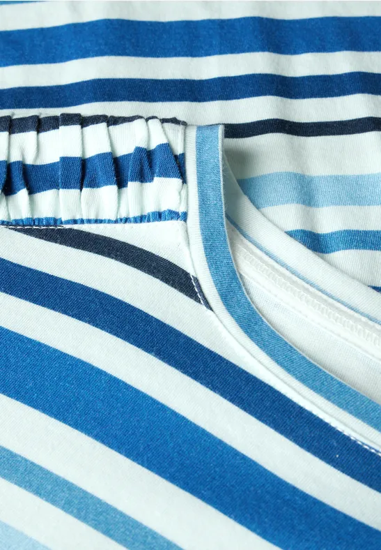 Streifen-Shirt mit Raffung universal blue