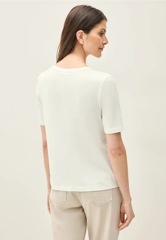 T-shirt basique à col rond vanilla white