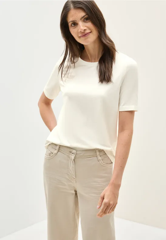 T-shirt basique à col rond vanilla white