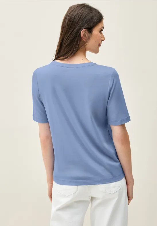 Basic Rundhals T-Shirt deep pastel blue