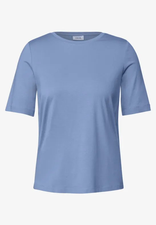 Basic Rundhals T-Shirt deep pastel blue