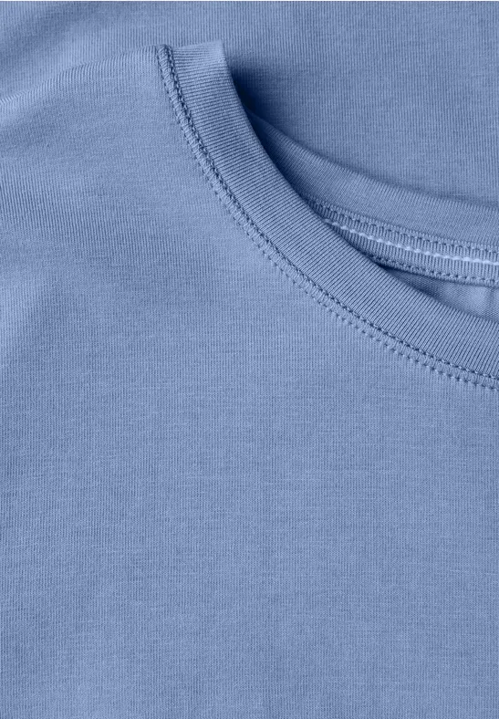 Basic Rundhals T-Shirt deep pastel blue