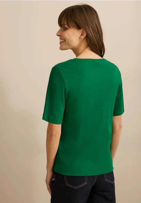 T-shirt basique à structure côtelée garden green
