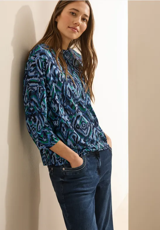 Gemustertes Shirt universal blue