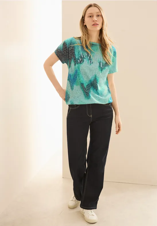 T-shirt imprimé avec wording cool salvia green