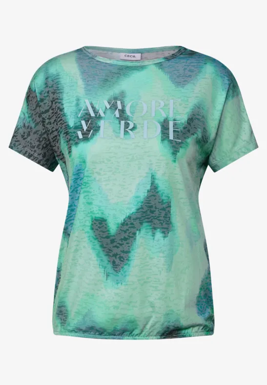 T-shirt imprimé avec wording cool salvia green