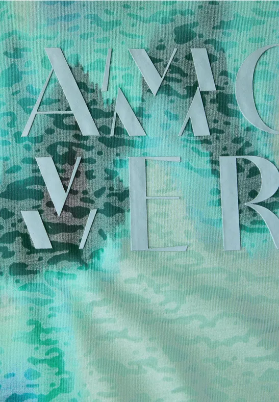 T-shirt imprimé avec wording cool salvia green